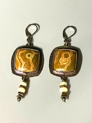 Ocean Ranch Jasper Earrings w/Opal Dangle