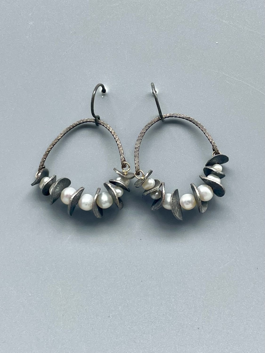 Pearl Lilypad Swag Earrings