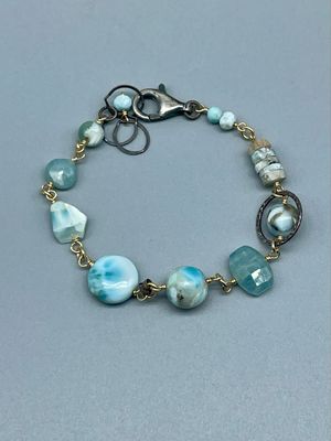 Larimar, Aquamarine Bracelet