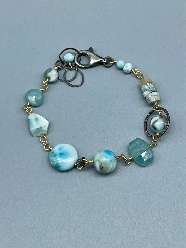 Larimar, Aquamarine Bracelet