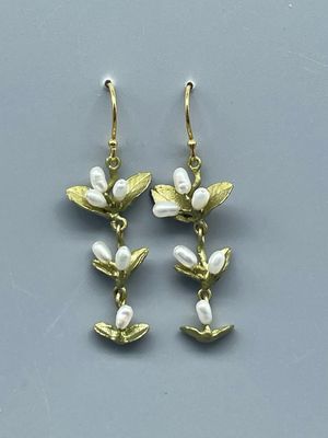 3743BZWP Spring Vine Drop Earrings, Michael Michaud, Bellmore NY