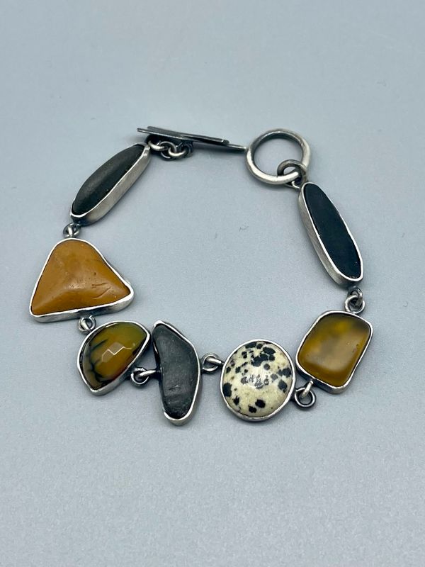 Basalt, Agate, Jasper Bracelet