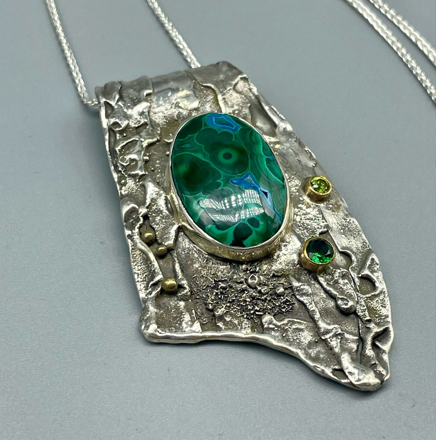Lg Peruvian Pendant w/Green CZ & Peridot
