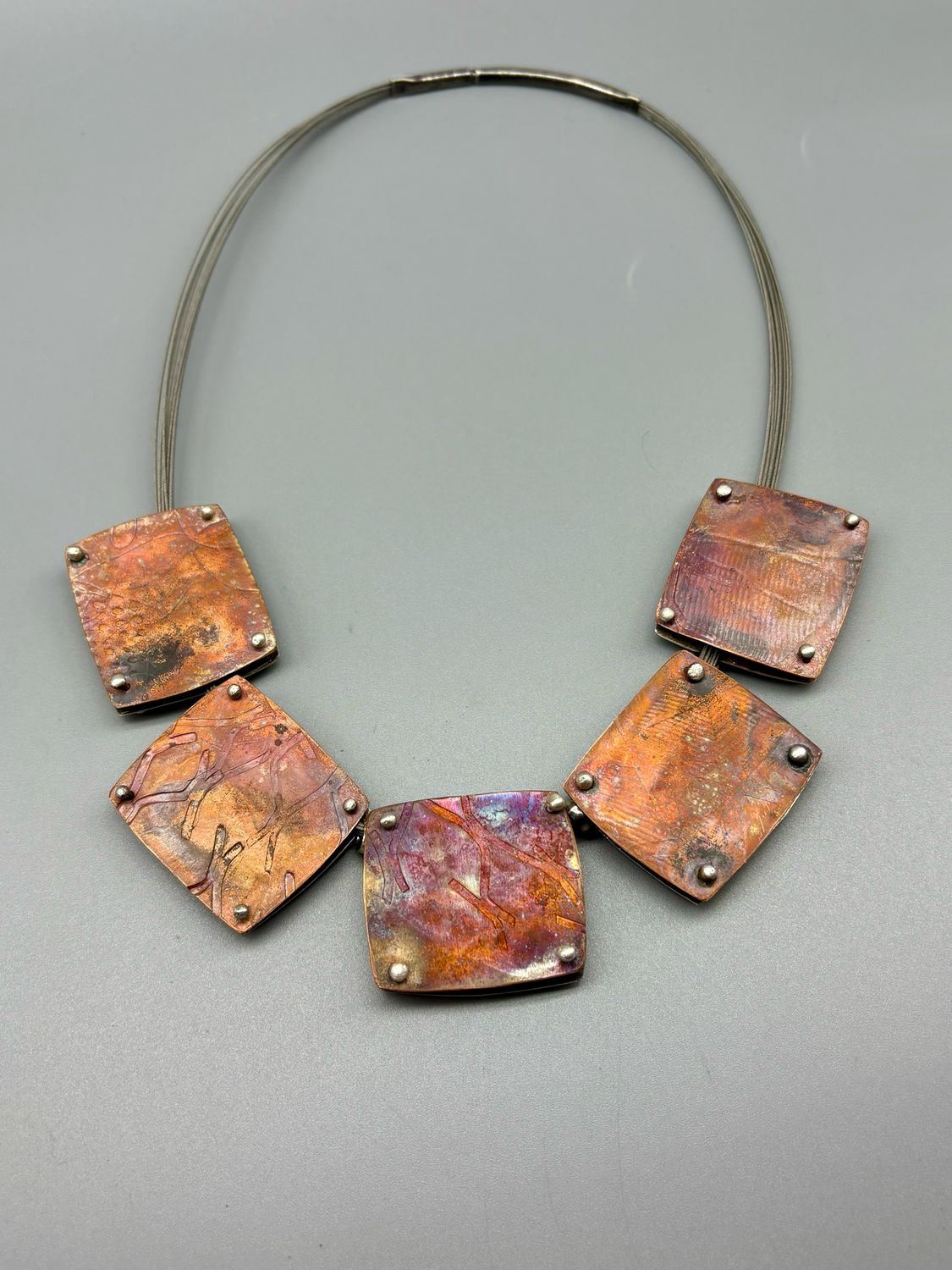 Convertible Copper/Silver Hinge Statement Necklace Convertible Copper/Silver Hinge Statement Necklace