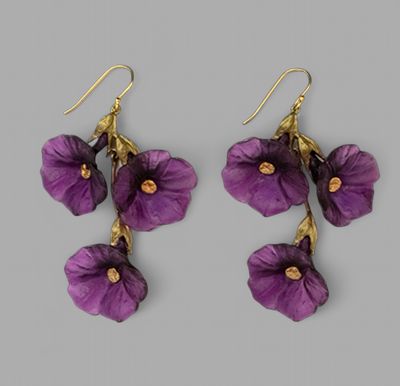 3808BZ Petunia Earrings, Michael Michaud, Bellmore NY