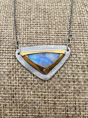 Faceted Moonstone Pendant Necklace