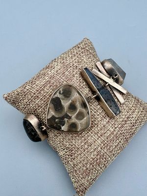 Petoskey, Montana Agate, Quartz Bracelet