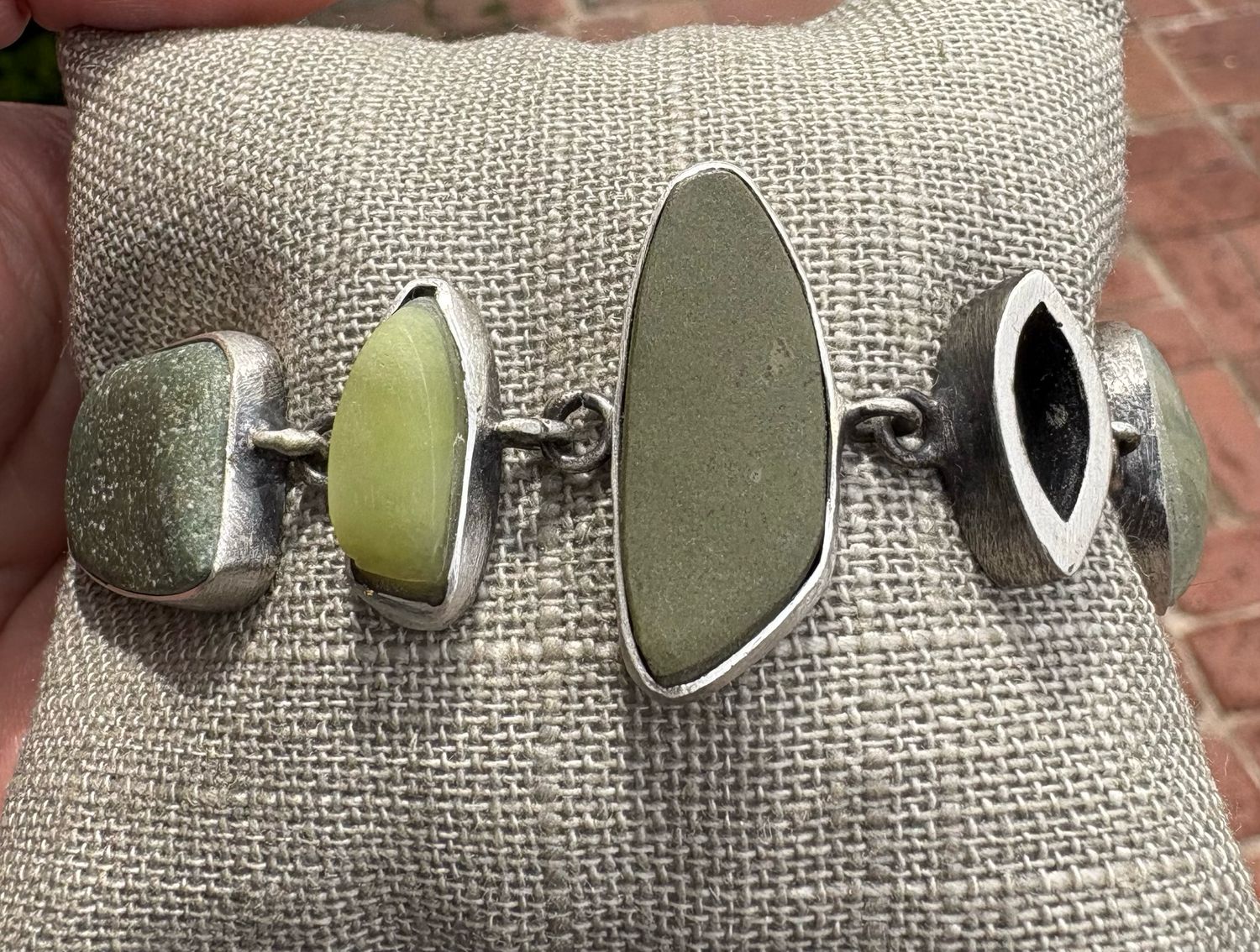 Prehnite, New Jade, Jasper Bracelet