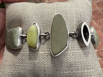 Prehnite, New Jade, Jasper Bracelet