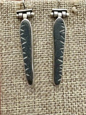 Etched Stone Earrings