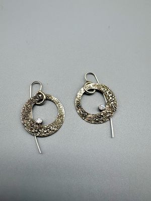 Sterling Silver w/White Topaz Earrings