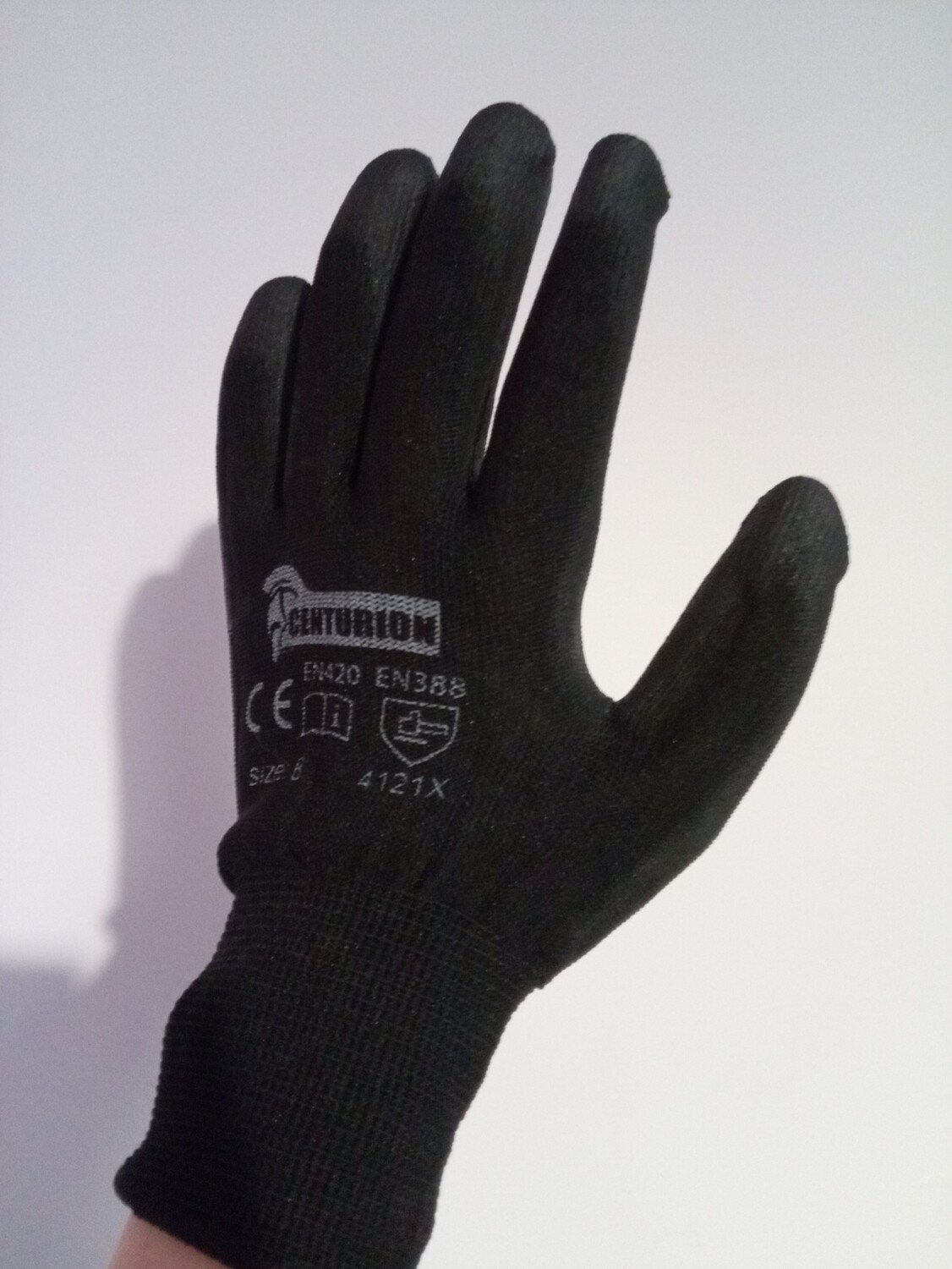 Black Gardening Gloves 1x Large Pair