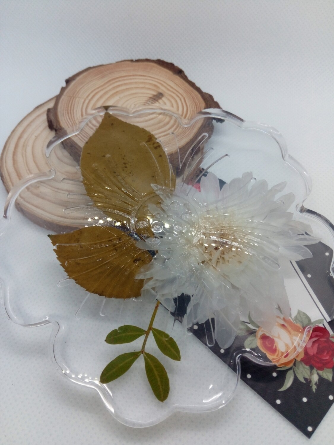 Clear, Flower & Leaves Integrated Wine Coaster