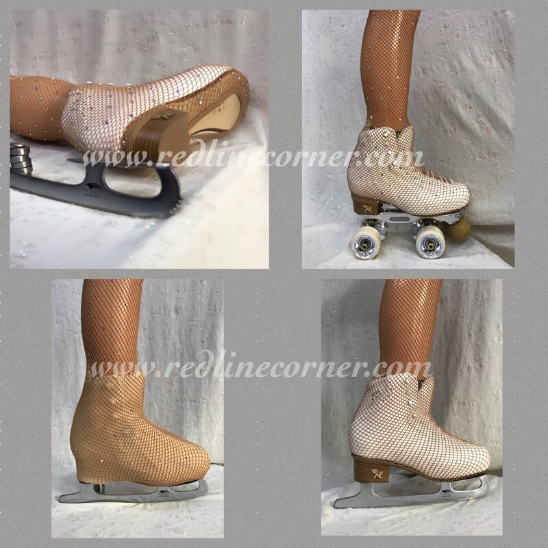 Calza Rete Fishnet Copripattino ROLLER + strass sparsi (REDLINE Collant Pattinaggio)