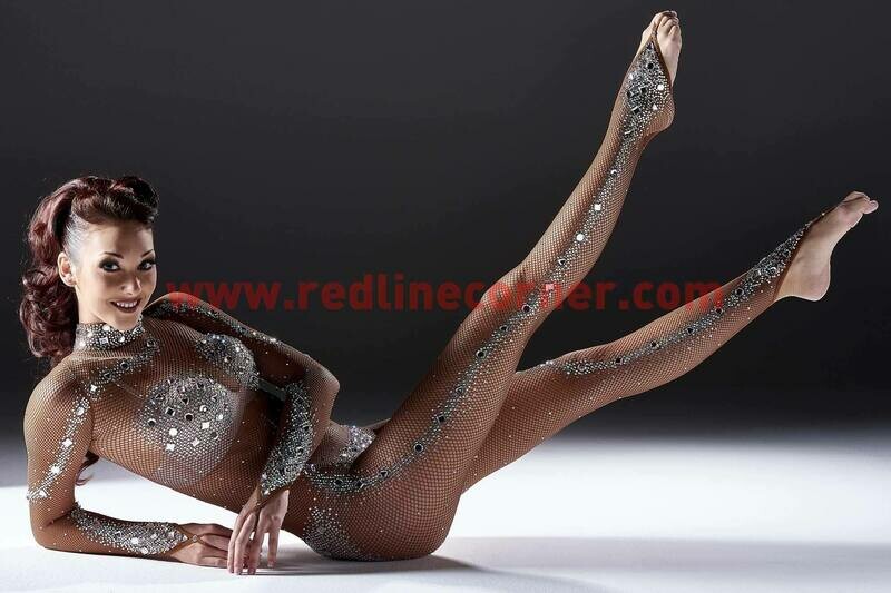 Tuta Rete Fishnet con Pietre e Strass Swa (REDLINE)