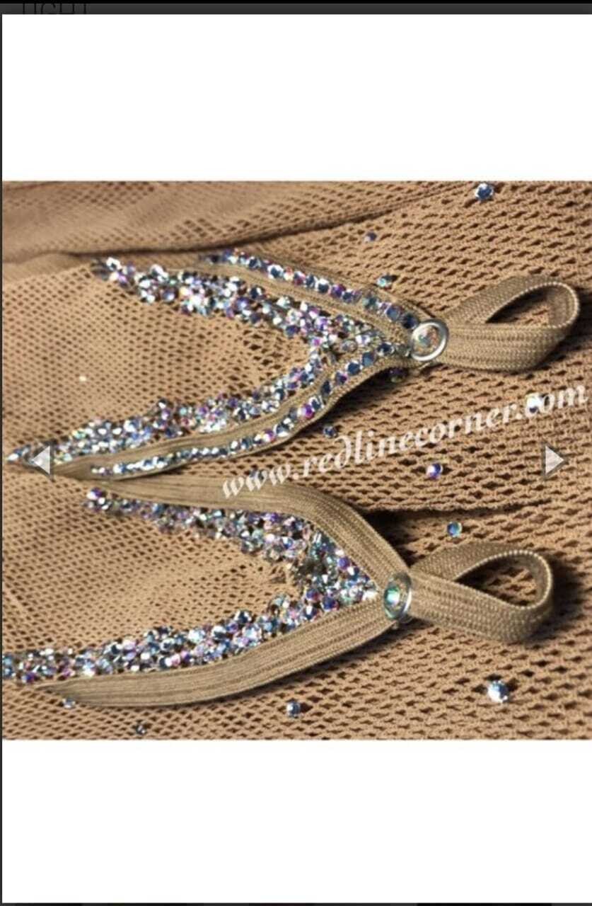 Calza Rete Fishnet Professionale  con Anello + Decoro Pietre e Strass Swa (REDLINE Collant Danza)