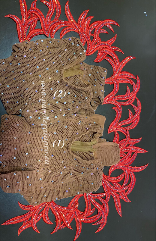Tuta Rete Fishnet Professionale con Stras sparsi Swa (girocollo) (REDLINE Collant Danza)