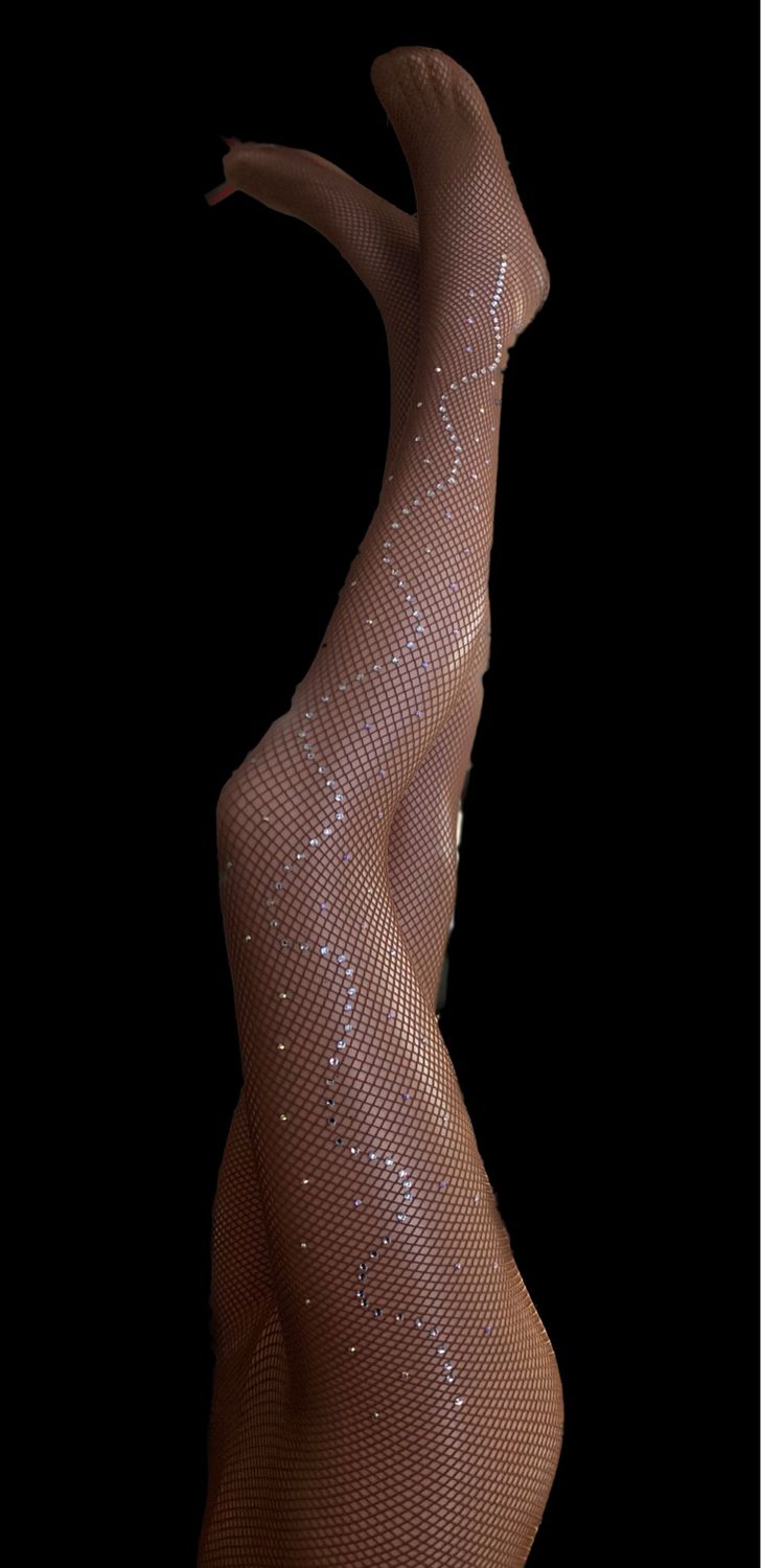 Calza Rete Fishnet + Decoro Pietre e Strass Swa (REDLINE Collant Danza) 
