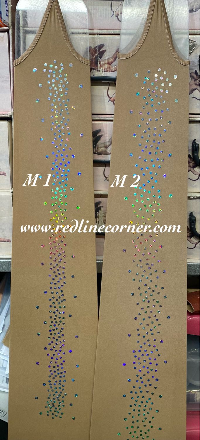 Collant Pattinaggio Staffa Roller con decori in OLOGRAFICO, figura senza rilievo, come da nuove normative World Skating  (REDLINE Collant Pattinaggio)