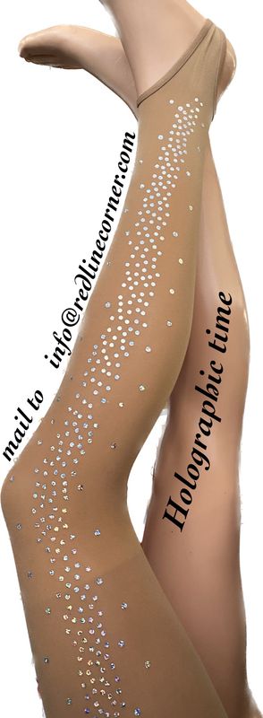 Collant Pattinaggio Staffa Roller con decori in OLOGRAFICO, figura senza rilievo, come da nuove normative World Skating  (REDLINE Collant Pattinaggio)