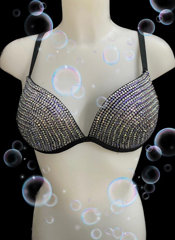 Reggiseno Spettacolo  Danza, decorato con Pietre e Strass Swa Crystal e Crystal AB    (REDLINE Collant Danza)
