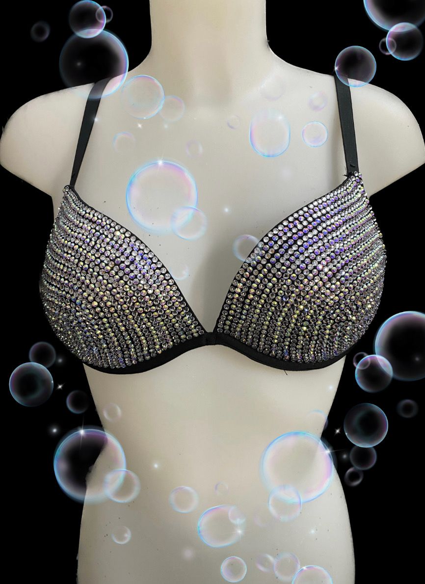 Reggiseno Spettacolo  Danza, decorato con Pietre e Strass Swa Crystal e Crystal AB    (REDLINE Collant Danza)