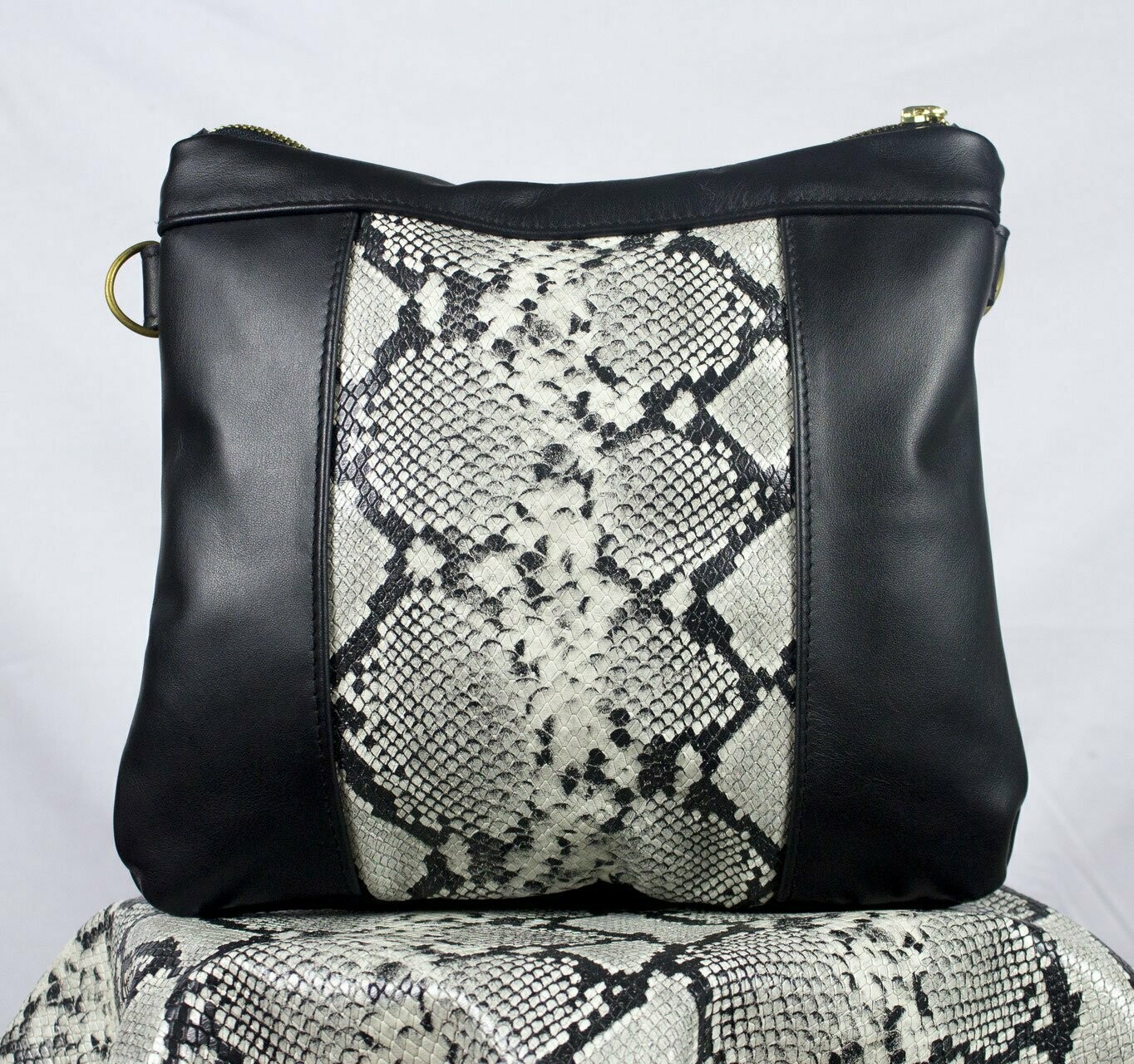 BOLSO DE PIEL LADY SERPIENTE / NEGRO