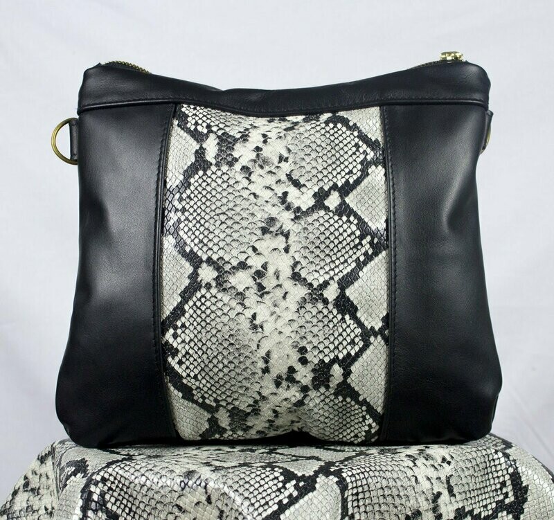 BOLSO DE PIEL LADY SERPIENTE / NEGRO