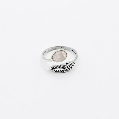 ANILLO PLUMA CUARZO ROSA