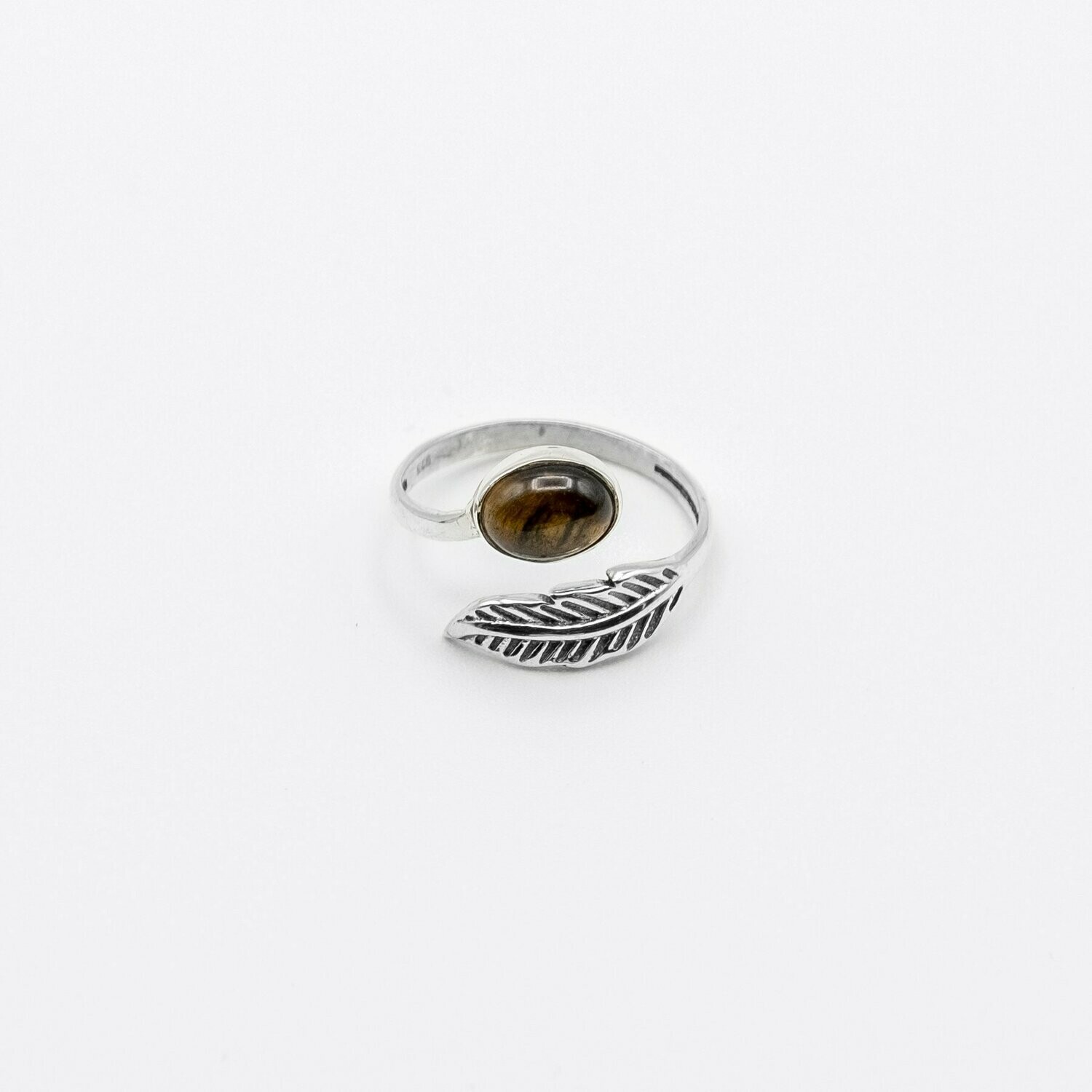 ANILLO PLUMA OJO DE TIGRE