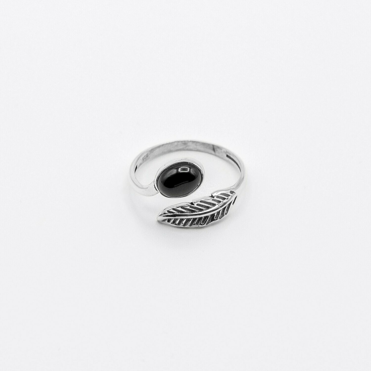 ANILLO PLUMA ÓNIX NEGRO