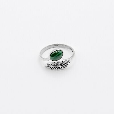 ANILLO PLUMA MALAQUITA