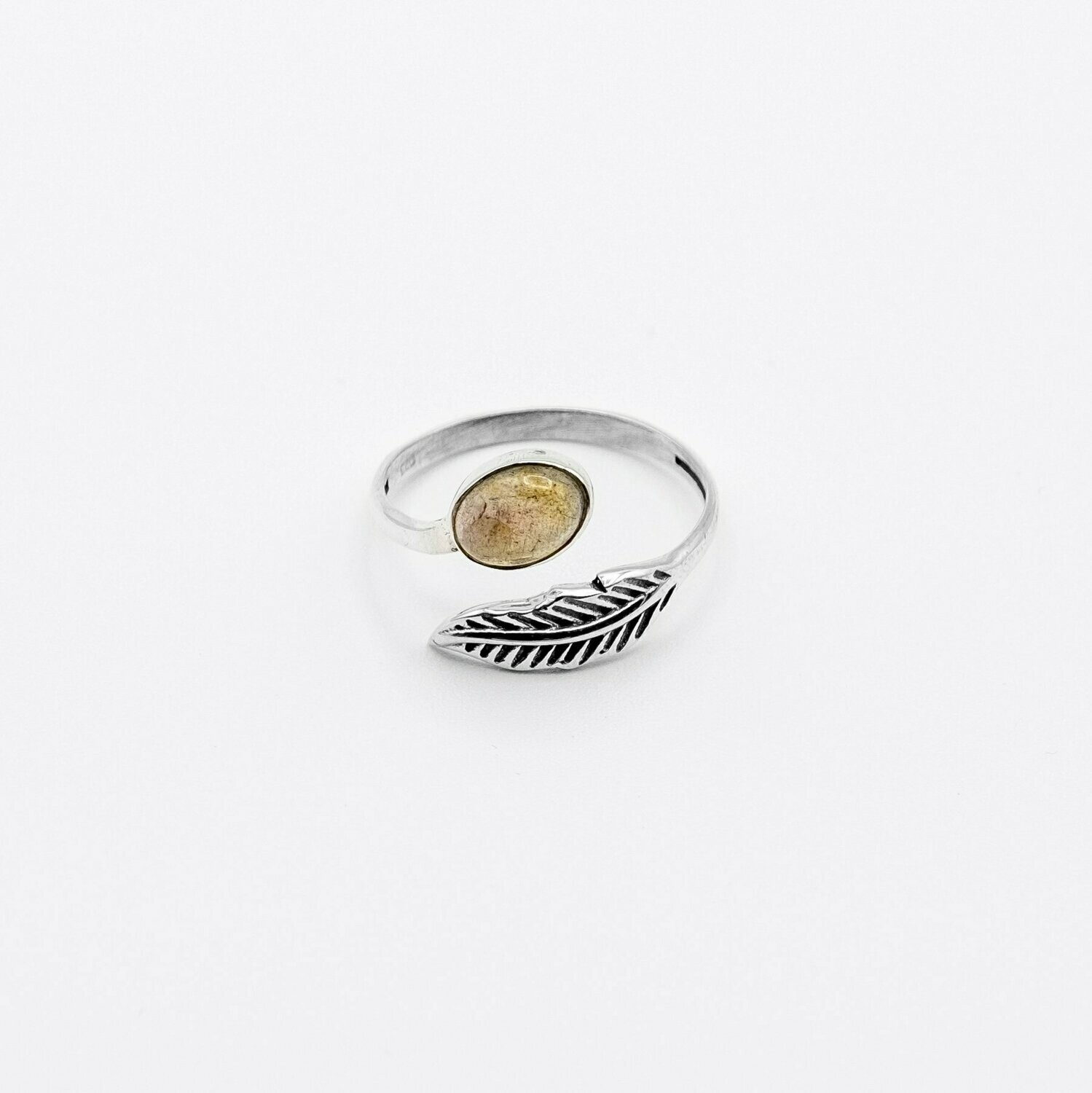 ANILLO PLUMA LABRADORITA