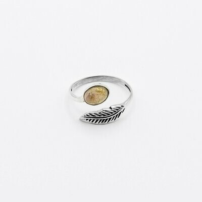 ANILLO PLUMA LABRADORITA