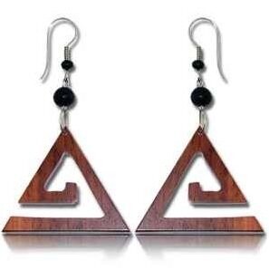 PENDIENTES DE MADERA TRIÁNGULO