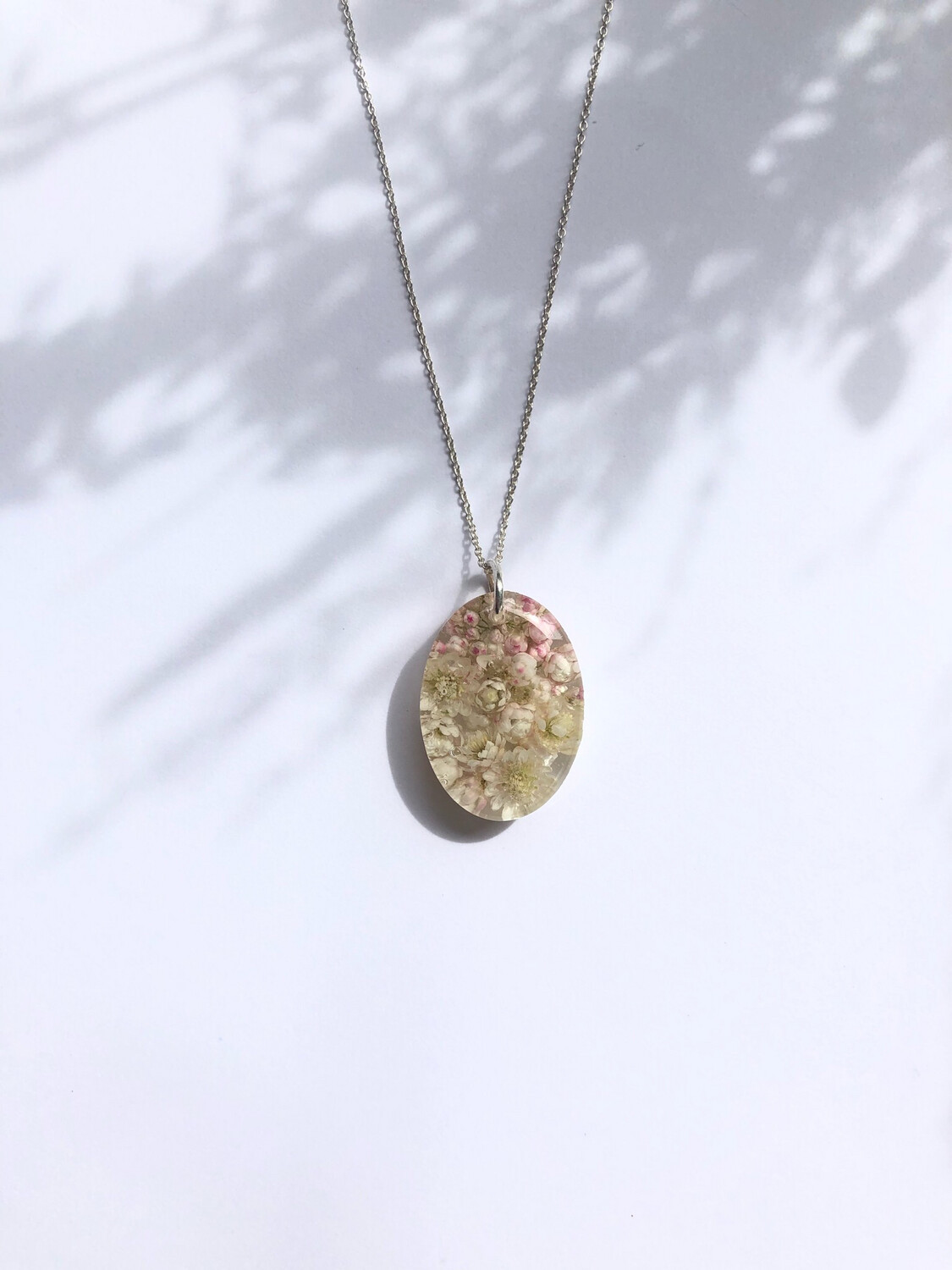 Rice Flower Oval Necklace