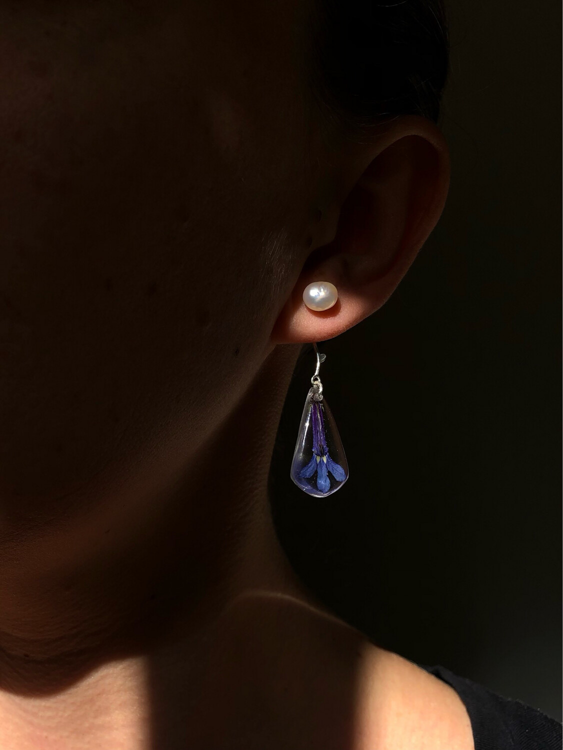 Pearl & Lobelia Earrings