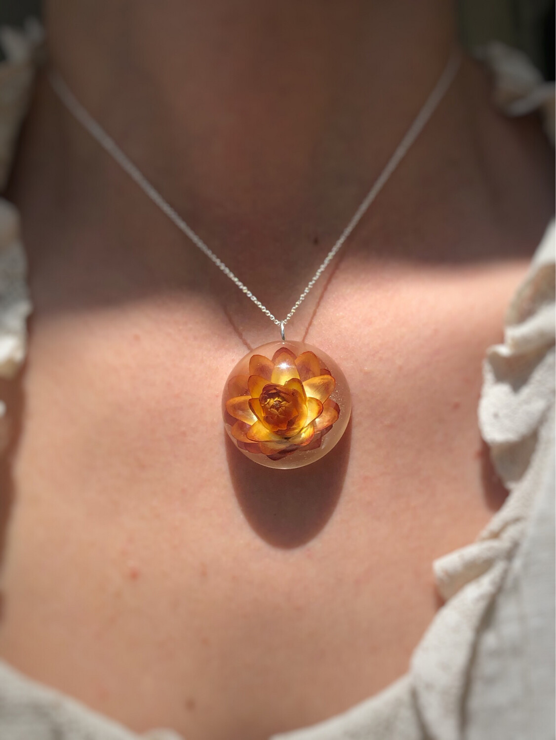 Ray of Sunlight Strawflower Necklace