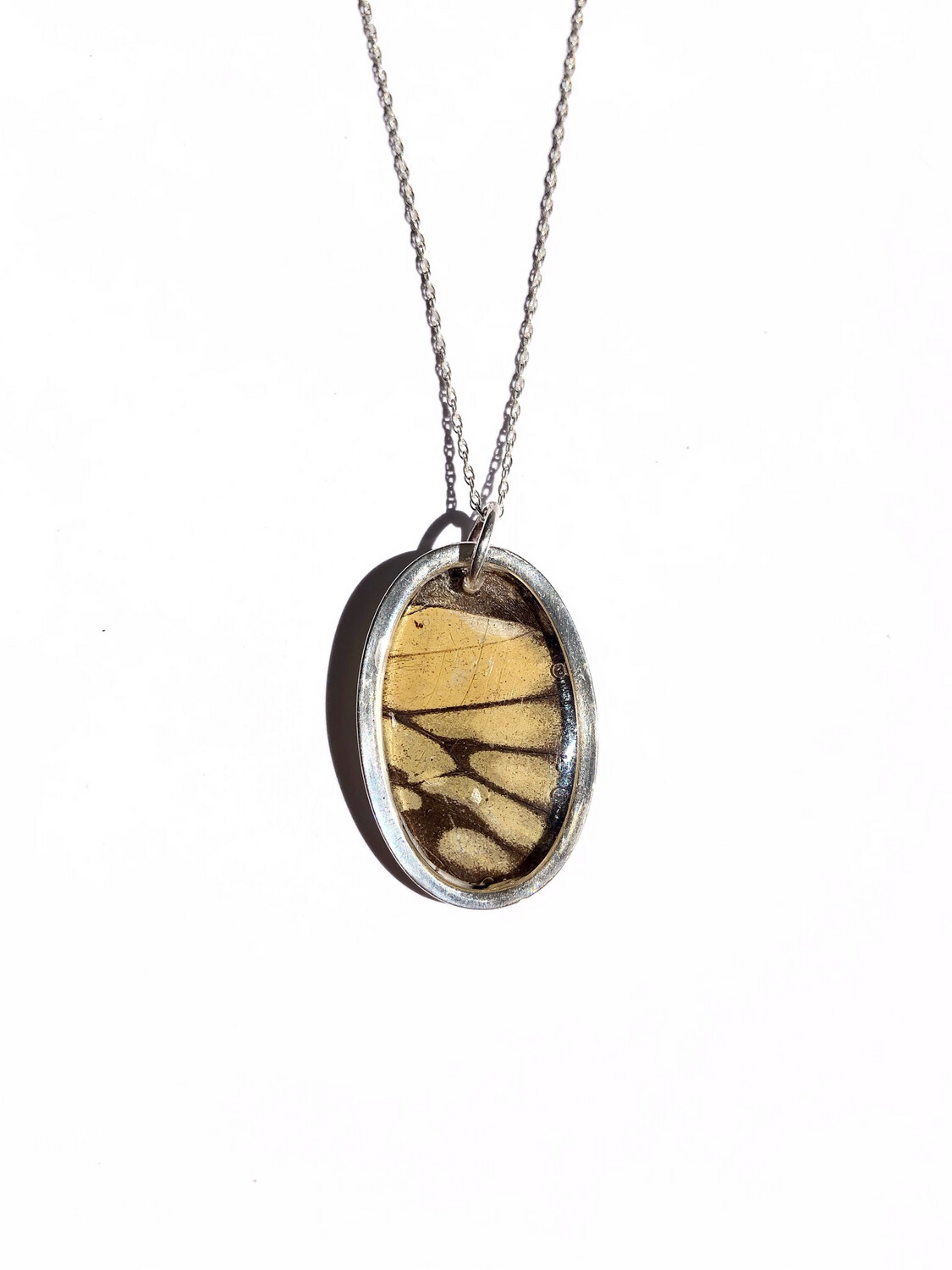 Yellow Butterfly Wing Necklace 