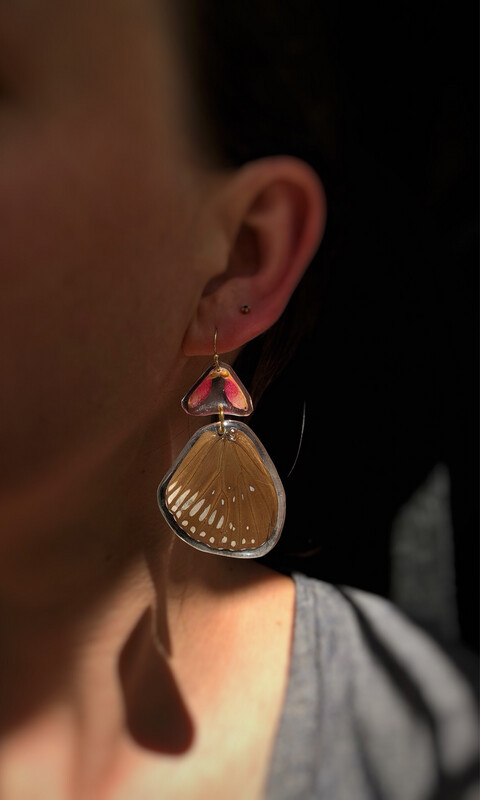 Butterfly &amp; Pink Maple Dangles