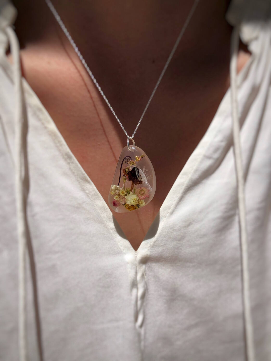 Fynbos Flower Pebble Necklace
