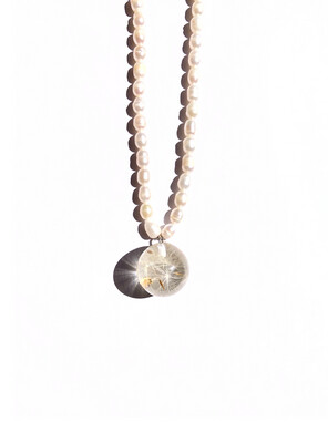Dandelion Globe on Freshwater Pearls