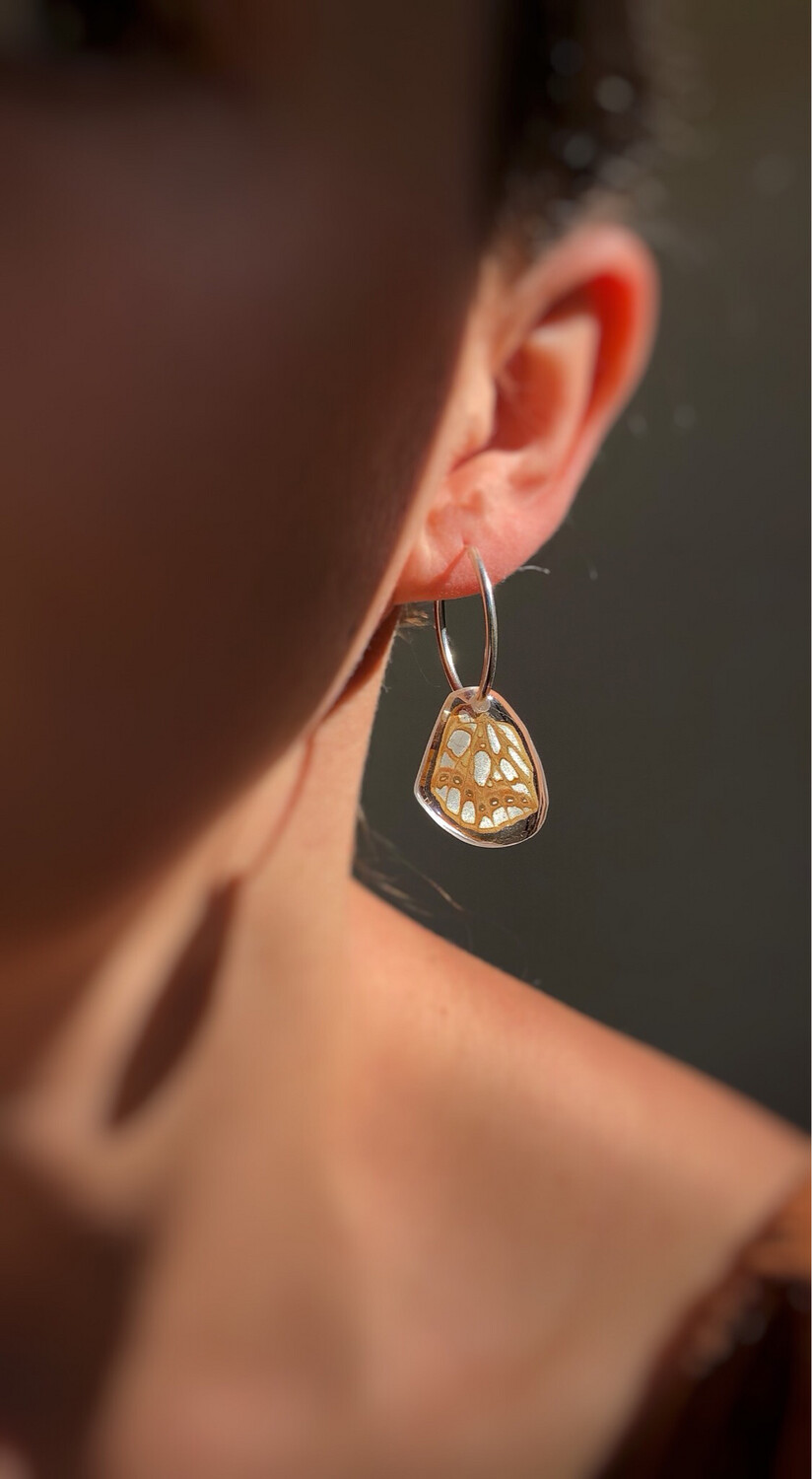 Pearly Spotted Butterfly Dangles | Double-sided