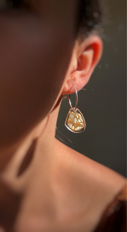 Pearly Spotted Butterfly Dangles | Double-sided