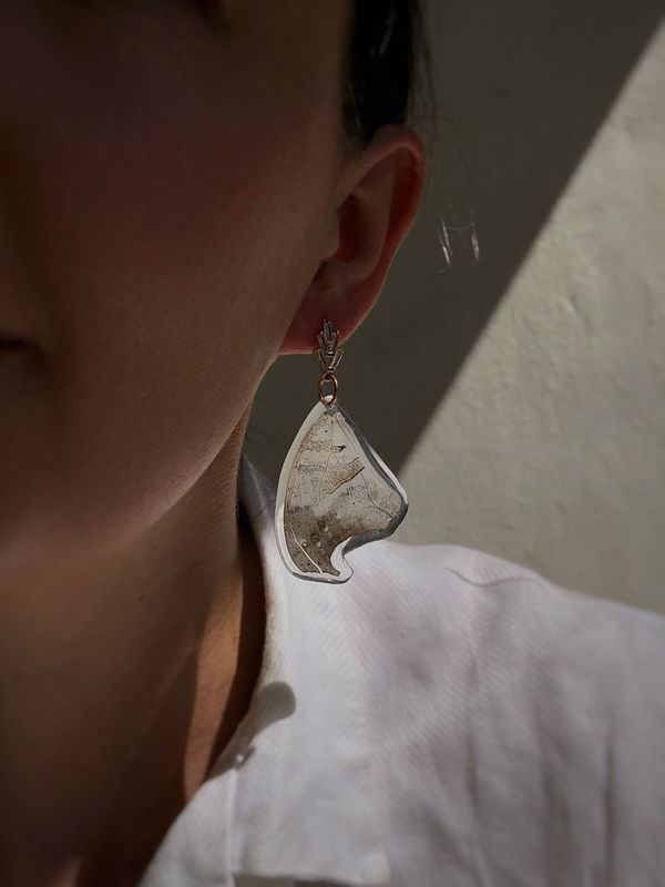 Forest Mother-of-pearl Butterfly &amp; CZ Dangles