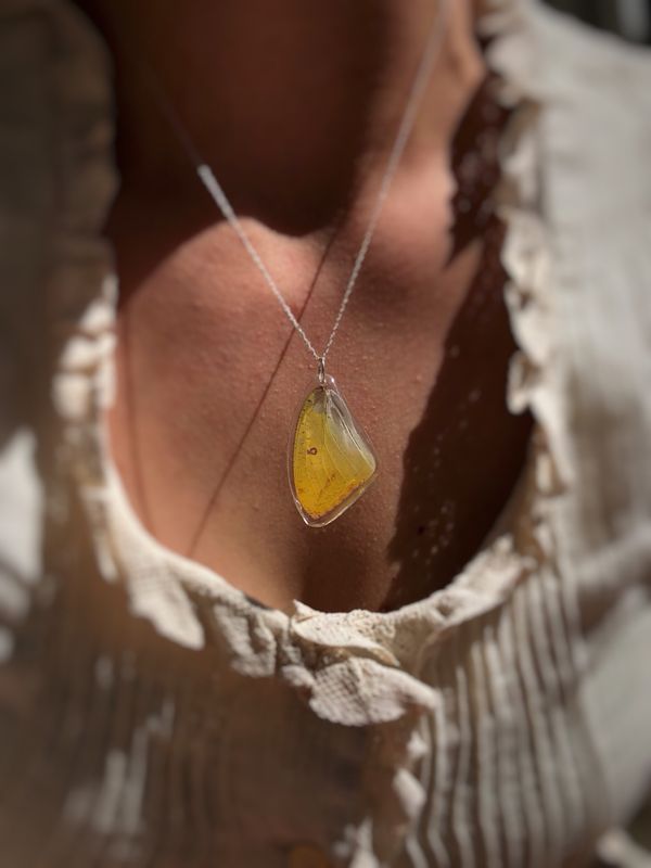 February | Clouded Sulphur Necklace