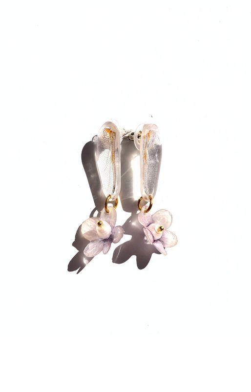 Dragonfly &amp; Hydrangea Dangles
