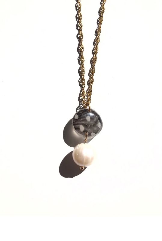 Guinea Fowl &amp; Pearl Necklace