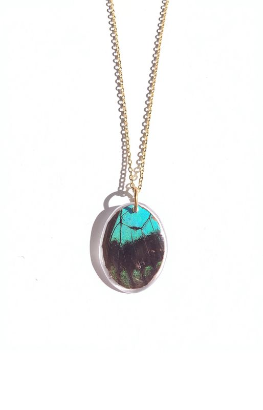 Butterfly Wing Oval Necklace