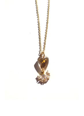 Tiny Moth Wing &amp; Charm Necklace